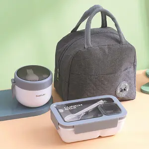 Upgrade Japanese Lunch Box Kit, Leakproof Lunch BoxContainers with Accessories,Food-grade microwaveablelunch box suitable for children and adults bpa-free tiffinplate Bento Box Straw eat box lunchboxes 3-in-1 LunchBox Portable