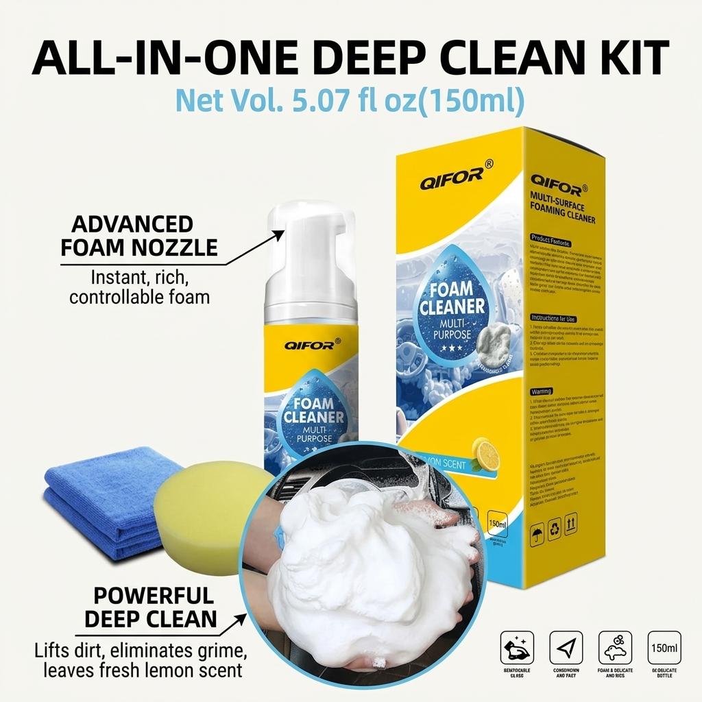 The Ultimate 4-in-1 Cleaning Powerhouse! QIFOR Multi-Enzyme Foam Spray – The Only Cleaner You Need for Cars, Kitchens, Bathrooms, and Sofas. Fast-Acting, Non-Toxic, 2026’s #1 Viral Deep Cleaning Essential., Fast-Action, Multi-Surface #SummerVibes,summerv The Ultimate 4-in-1 Cleaning Powerhouse! QIFOR Multi-Enzyme Foam Spray – The Only Cleaner You Need for Cars, Kitchens, Bathrooms, and Sofas. Fast-Acting, Non-Toxic, 2026’s #1 Viral Deep Cleaning Essential., Fast-Action, Multi-Surface #SummerVibes,summerv