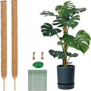 2 Pack 27.56 Inch Bendable Moss Pole for Monstera,70cm Monstera  Support Stakes Moss Sticks for Climbing Indoor  Pothos Philodendron,Coir/Coco  Trellis for Potted Climbers Houseplants