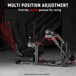 Dardoo G29 Racing Simulator Cockpit (with Black Gaming Chair) — Compatible with G920, G923, G PRO, and Xbox-compatible steering wheels. Please note: This product does not include a steering wheel, handbrake, shifter, or pedals.