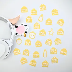 Cow Earrings and Tags - Cow Ears for Headphones - Cow Accessories - Headphone Ears - Headphone Horns - Gaming Setup - Cosplay Headband