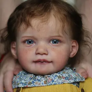 GUESSBELLY Handmade 65cm 26inch Soft Vinyl Reborn Baby Doll Cloth Body Girl Toy Big Princess Toddler with 3D-Paint Skin and Vein Realistic Fat Newborn Bebe Artist Collection Toy for Kids Birthday Gift