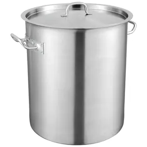 VEVOR Stainless Steel Stockpot, TikTokShopBlackFriday, 42 Quart Large Cooking Pots, Multipurpose Cookware Sauce Pot with Lid & Handle, Heavy Duty Commercial Grade Stock Pot, Sanding Treatment, for Large Groups Events Silver