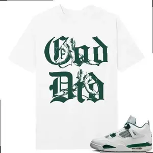 Jordan 4 Oxidized Green Sneaker Match Tees Shirt White God Did T-Shirt