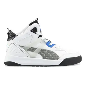 PUMA Mens Backcourt Mid Cyber Week Lace Up Basketball Sneakers Shoes Casual - White