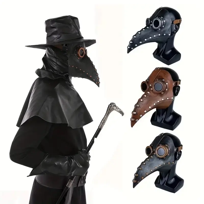 Authentic Plague Doctor Bird Beak Mask, Steampunk Halloween Cosplay ...