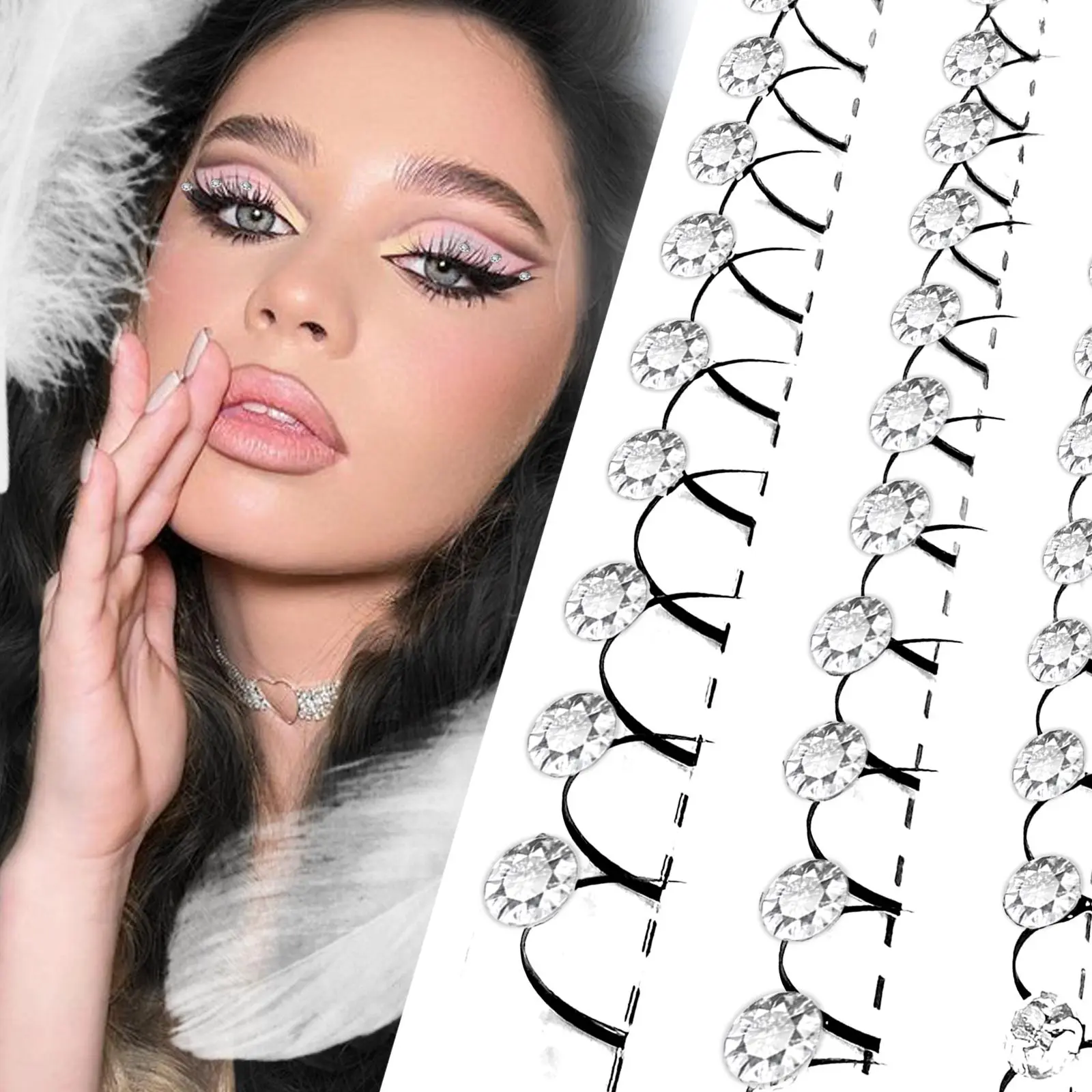Silver Diamond Eyelash Extension Luxury Wedding Shimmery Eyelashes DIY Rhinestone Fairy Lash Extensions A/M Spike Lashes 2026 New