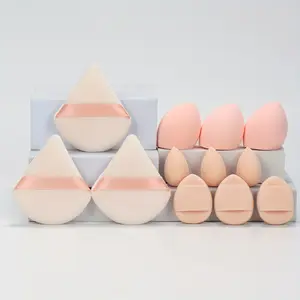 12-Piece Makeup Sponge Set, Triangle Makeup Sponge, Dry Wet Use, Latex-Free, Soft Velvet, for All Skin Types, Foundation Mixing, Liquid Cream Powder