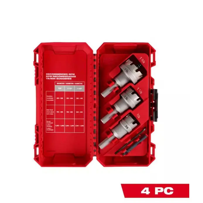 Milwaukee Carbide Hole Cutter Kit (4-Piece) 49-22-8610 - Carbide Teeth Milwaukee Carbide Hole Cutter Kit (4-Piece) 49-22-8610 - Carbide Teeth