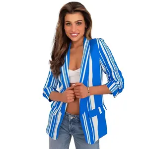 Dial up Striped Blazer - Women's Fashion Statement Jacket for Summer
