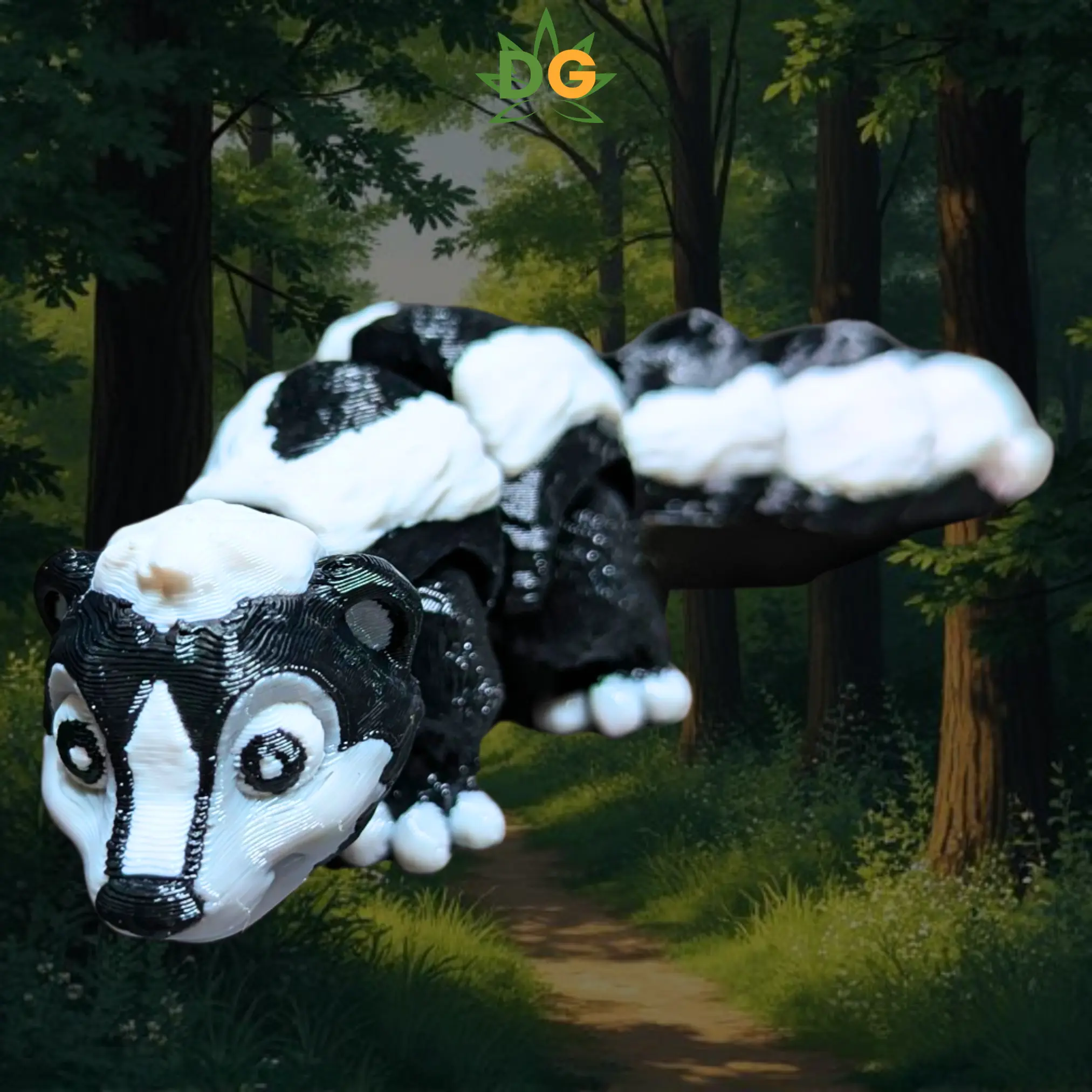 3D Printed Articulated Flexi Skunk Fidget Desk Pet - Articulated Fidget Figurines, Lightweight Home Decor Accessory, Collectible Gift for Memorial Day, Juneteenth Home Supply