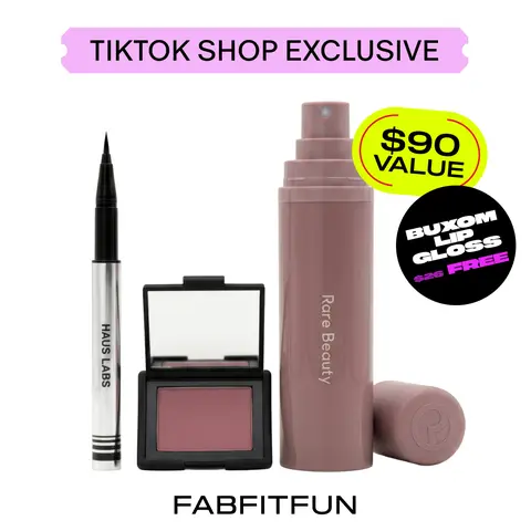 FabFitFun Soft Glam Makeup Set ($90 Value!) | Haus Labs, NARS, Rare Beauty | Eyeliner, Blush, Hair & Body Fragrance Mist