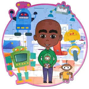 Brown Toy Box Justin It’s a Robot Thing 3-Foot 48-Piece STEM Puzzle for Kids Educational Floor Puzzle
