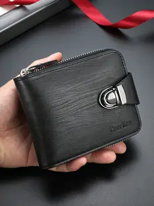 Men's New Multi-Card Slot Vintage Wallet, Business Minimalist Wallet, Short Zipper Closure Purse for Teenagers, Stylish Fashion Accessory