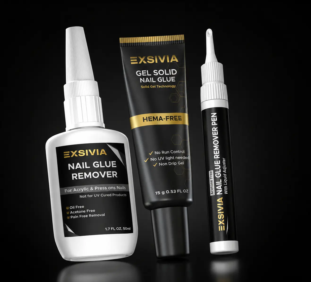 Nail Fix & Remove Kit – Semi Solid Nail Glue, Nail Glue Remover & Remover Pen