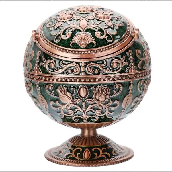 LAUYOO Windproof Ashtray with Lid Decor Ornaments