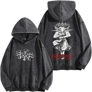 Mahoraga Jujutsu Kaisen Anime Graphic Washed Hoodie Vintage Washed Shirt Unisex Streetwear Mahoraga Anime Shirt JJK Shirt Divine General Tee Anime Clothing Gift for Anime Lovers Fans