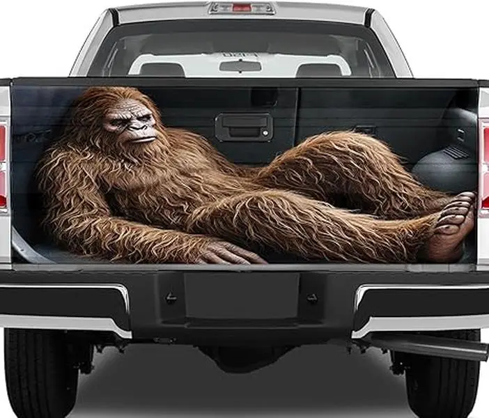 Bigfoot Truck Tailgate Wrap – Vinyl Bigfoot Tailgate Truck Wrap, Bigfoot Theme, Sasquatch Theme, Truck Tailgate Wrap, Vinyl Tailgate Wrap, Bigfoot Tailgate Wrap, Sasquatch Tailgate Wrap, Truck Wrap with Bigfoot