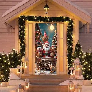 Elastic Room Door Decoration Set, Simple Installation, Christmas Halloween Door Cover, Holiday Party Decor, 82.7in X 35.4in