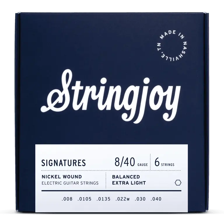 Stringjoy 8-40 Balanced Extra Light Nickel Wound Electric Guitar Strings