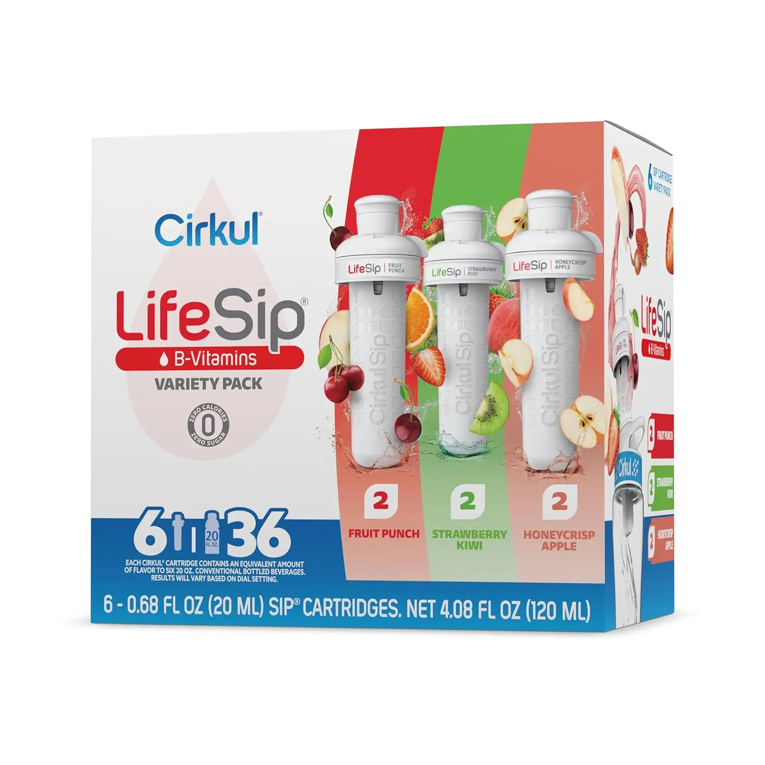 LifeSip 6-Pack. No Sugar, 0 Cal Flavored Water with B Vitamins