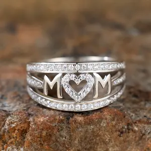 Elegant 925 Sterling Silvery Ring with Sparkling Cubic Zirconia - Perfect Mother's Day Gift, Engagement & Wedding Band