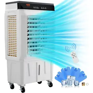 VEVOR Evaporative Air Cooler,120W 2100CFM Swamp Cooler with 7 Gal Water Tank,12H Timer,3 Modes & Speeds and Humidifying Portable 3-IN-1 Cooling Fan,Remote Control,Use for 750 Sq.Ft Indoor or Outdoor