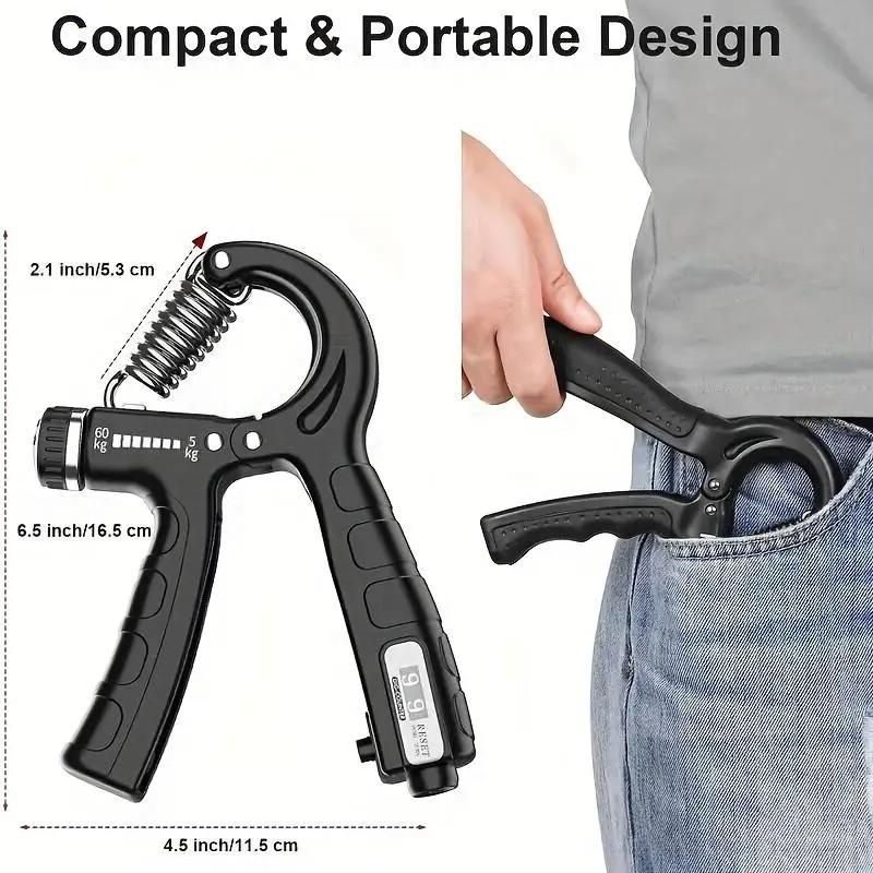 Heavy Duty 60kg Adjustable Grip Strengthener Kit, Forearm Muscle Trainer for Home Gym, Fitness Equipment for Athletes & Romantic Valentine’s Day Gift