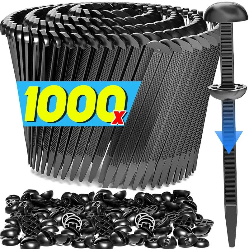 2026 New 1000-100set Self-locking Nylon Universal Cable Tie Buckle Heavy Duty Zip Ties with Pin & Button Car Daily Repair Fastening Strap
