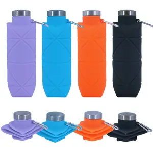 Creative Silicone Stretchable Water Bottle, Outdoor Sports Cup, Diamond-shaped Folding Cup, Pocket Portable Travel Anti-drop and Stretchable Water Cup