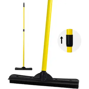 Original pet hair rubber broom with squeegee, with 58 "telescopic handle for carpet, tile and hardwood Original pet hair rubber broom with squeegee, with 58 "telescopic handle for carpet, tile and hardwood