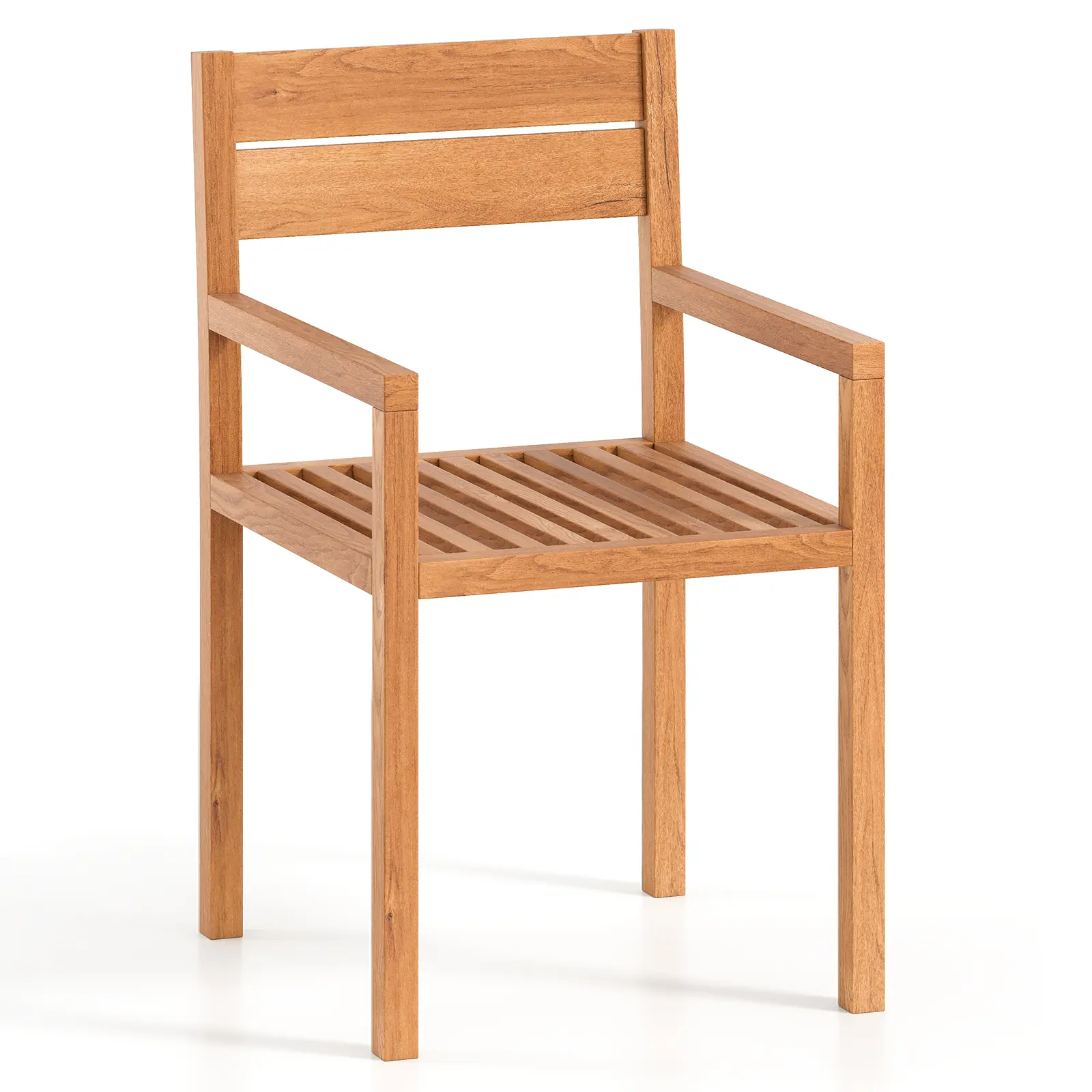 COSTWAY - Outdoor Patio Dining Teak Wood Armchair COSTWAY - Outdoor Patio Dining Teak Wood Armchair