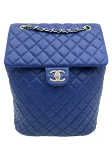 Pre-owned CHANEL LAMBSKIN Backpacks BLUE QUILTED URBAN SPIRIT BACKPACK LARGE