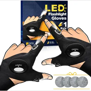 LED Flashlight Gloves - Stocking Stuffers for Men - Cool Gadget for Dad/Husband/Grandpa - Christmas/Birthday Gifts-Fishing/Camping/Reading