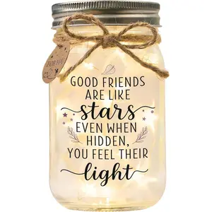 SOLMAY Friendship Gifts for Women, Mothers Day Gifts for Friends, Unique Best Friend Birthday Gift for Women, Sentimental Mason Star Jar, Bestie Birthday Gift Ideas
