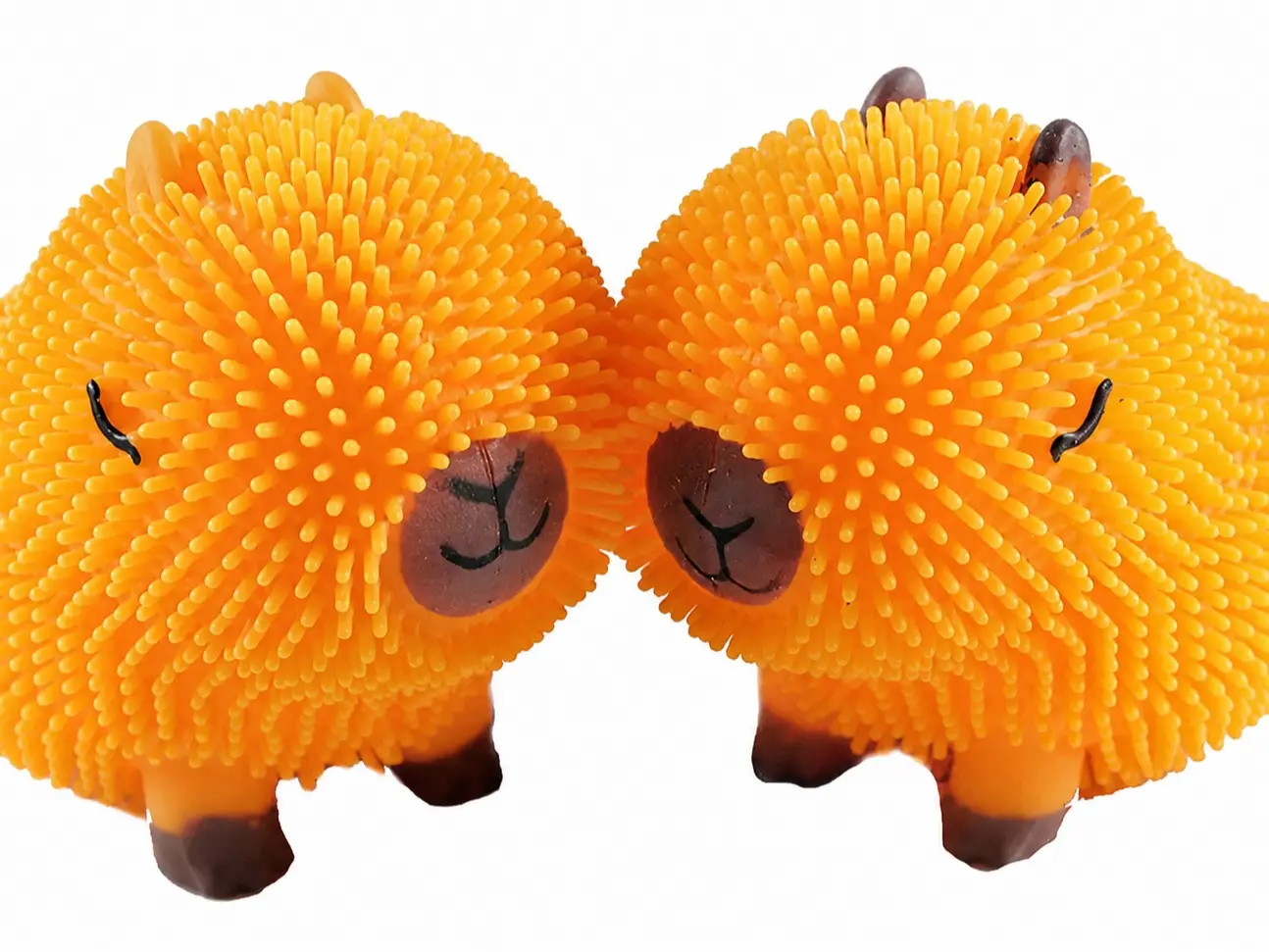 Natural Color Capybara Puffer Ball – Soft Textured Sensory Fidget Toy