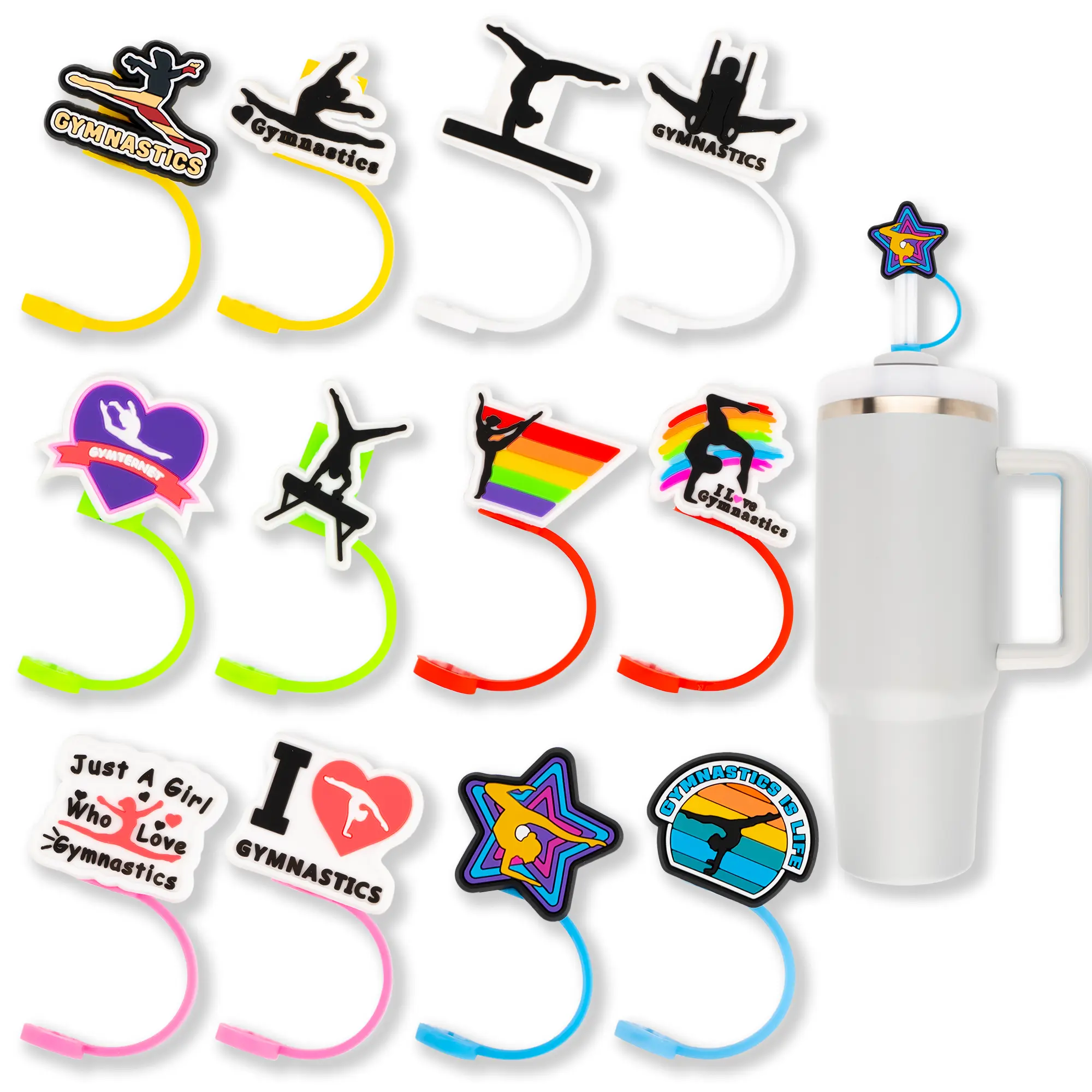 Gymnatic Covers Topper 12PCS Gymnatic PVC Clog Pins Accessories Party Favors Birthday Gifts Holidays Decoration for Boys Women Girls