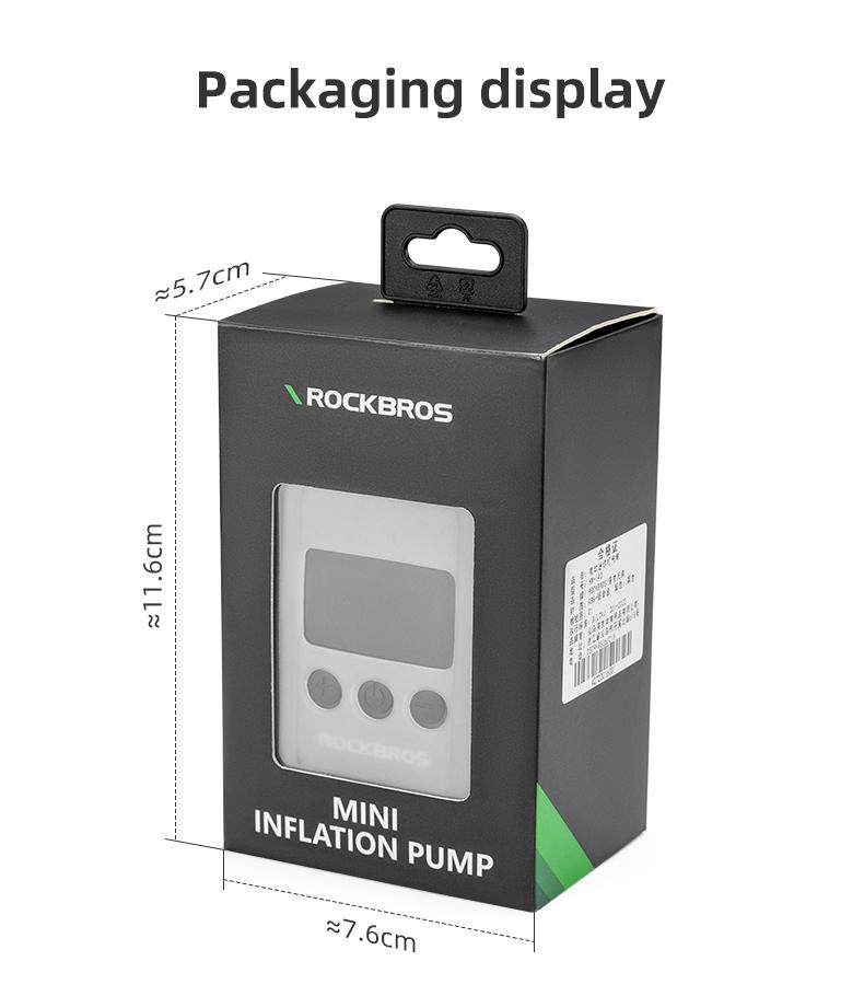 ROCKBROS Mini Bike Pump Electric 150PSI Auto-Shutoff Air Pump with Presta and Schrader Valve