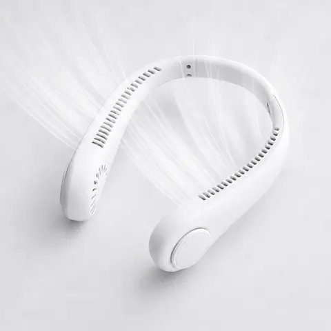 Portable Rechargeable Silicone Neck Fan - Hands-Free U-Shaped Personal Fan with Low-Noise Button-Controlled Settings, Lightweight Wearable Cooler for Summer Travel, Beat the Heat, Dad Gifts