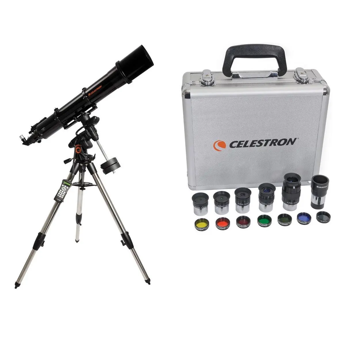 Celestron Advanced VX 6 in Refractor Telescope - Deluxe Set with 5 Celestron Plossl Optical Eyepieces, 1.25" Barlow Lens, 1.25" Filter Set, Accessory Carry Case for Refractor View