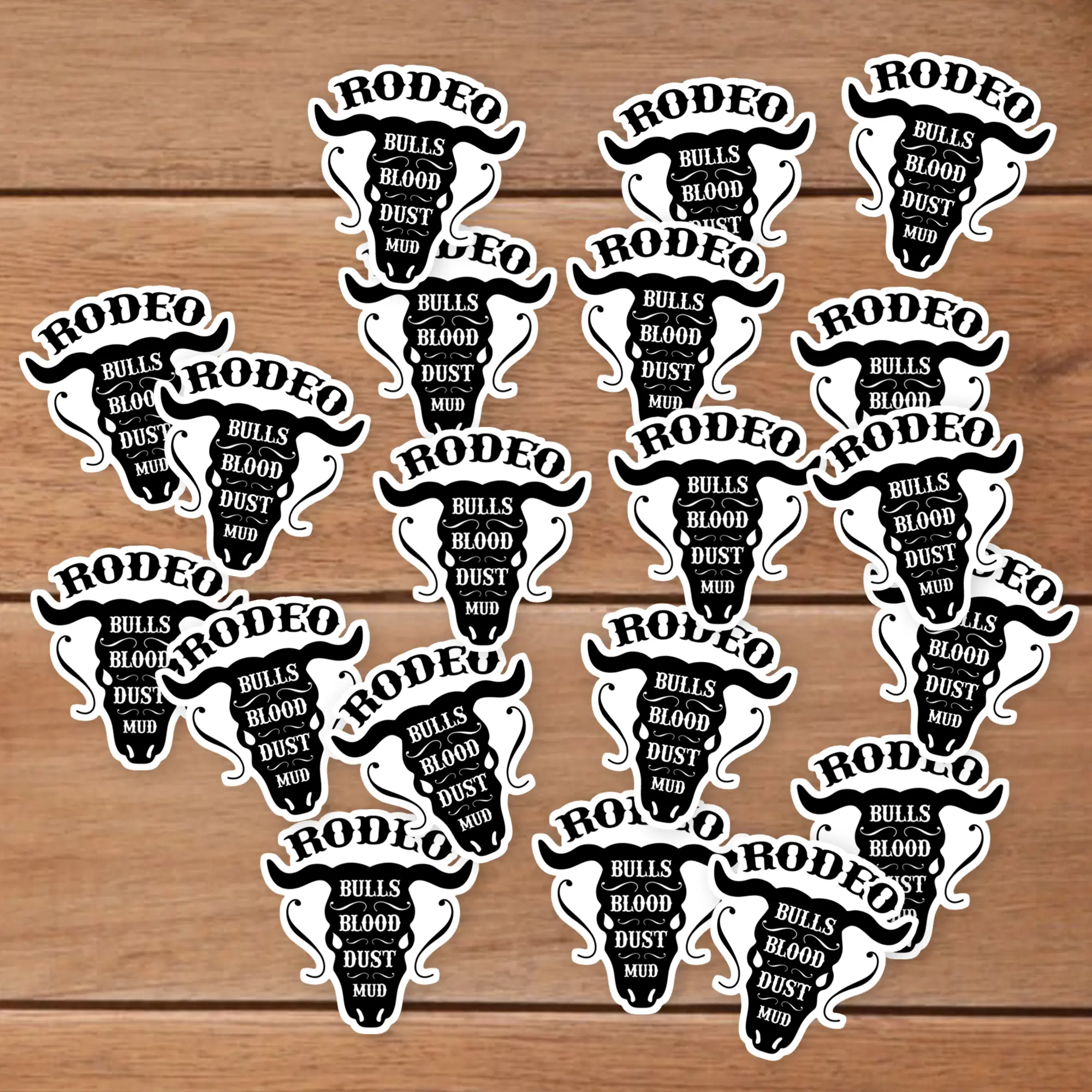 Stickers Pack 20 Pcs Bulls Bumper Water Blood Colorful Skateboard Dust Aesthetic Luggage Mud Bike Rodeo Laptop Guitar Waterproof Car Vinyl Bottle