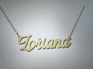 Treasures Custom Name Plate Necklace - Personalized Loriana Design with Chain Attachment