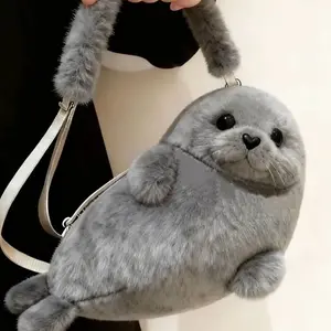2026 New Autumn/Winter Collection: Cute Seal Plush Bag, High-Value, Portable Plush Bag