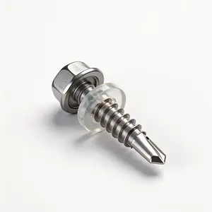 [Summervibes] 100Pcs 410 Stainless Steel Hex Washer Head Self-Drilling Screws, With EPDM Washers, No Pre-Drilling Required for Metal Roofing and Garage Repair, With Washers