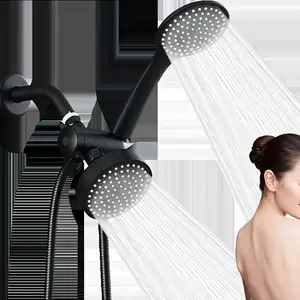 High Flow Abs Shower Set, Dual-Head Handheld Shower Combo, Long Soft Hose Three-Way Diverter, Bathroom Accessories for Shower Use Only, Wall Mounted Showerhead