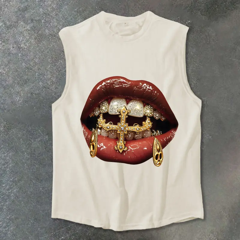 Men's Casual Sleeveless Top, Menswear, Skin-Friendly Fabric, Soft Breathable Material, Graphic Top, Perfect for Outdoor Activities, Streetwear, Tank Top Shirt
