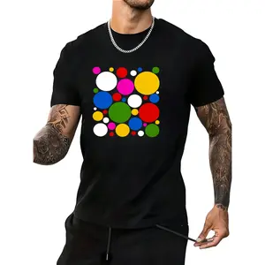 Colorful Circles Abstract Geometric Art Rainbow Dots T-Shirt