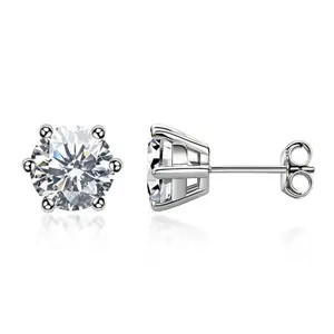 s925 Moissanite Stud  Earrings