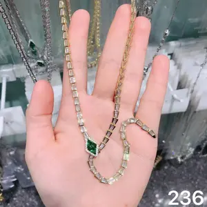 LisiZen Snake Shape Pull-out Necklace European and American Trendy Cool Minimalist Runway Style Snake Head Necklace DZXL4163