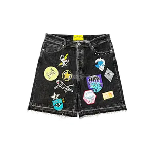Godspeed Patchwork Black Denim Shorts